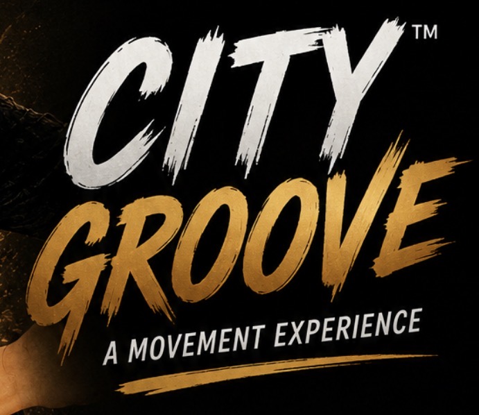 City Groove in its white and gold brush lettering